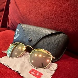Ray Ban round pink mirror lens sunglasses